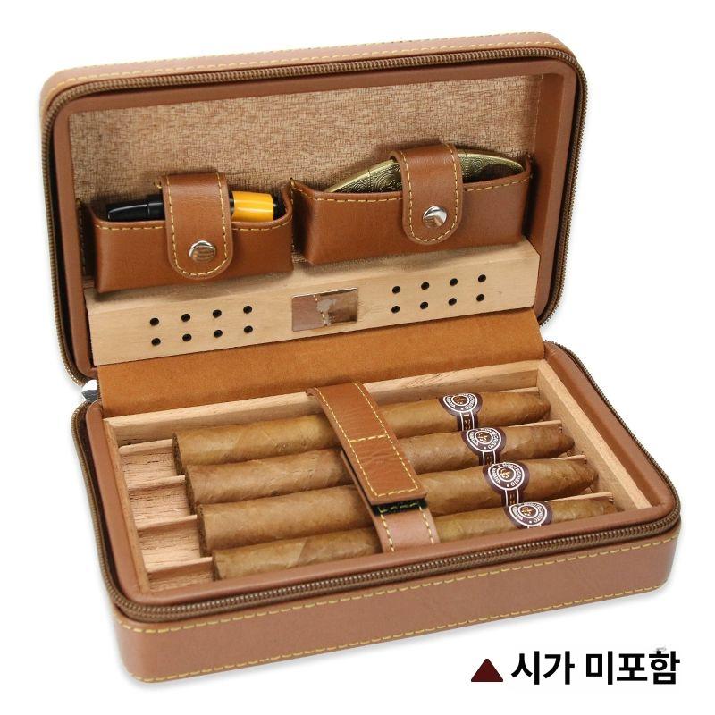 고급 시가박스 삼나무 수제 원목 빈티지 담배 휴미더 세트 케이스 습도계 - 상세 이미지 4