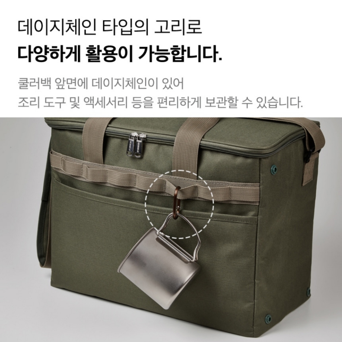 코멕스 밀리터리 보냉백 캠핑 피크닉 아이스박스 대형 소프트 아이스 쿨러백 15L, 카키 이미지 6