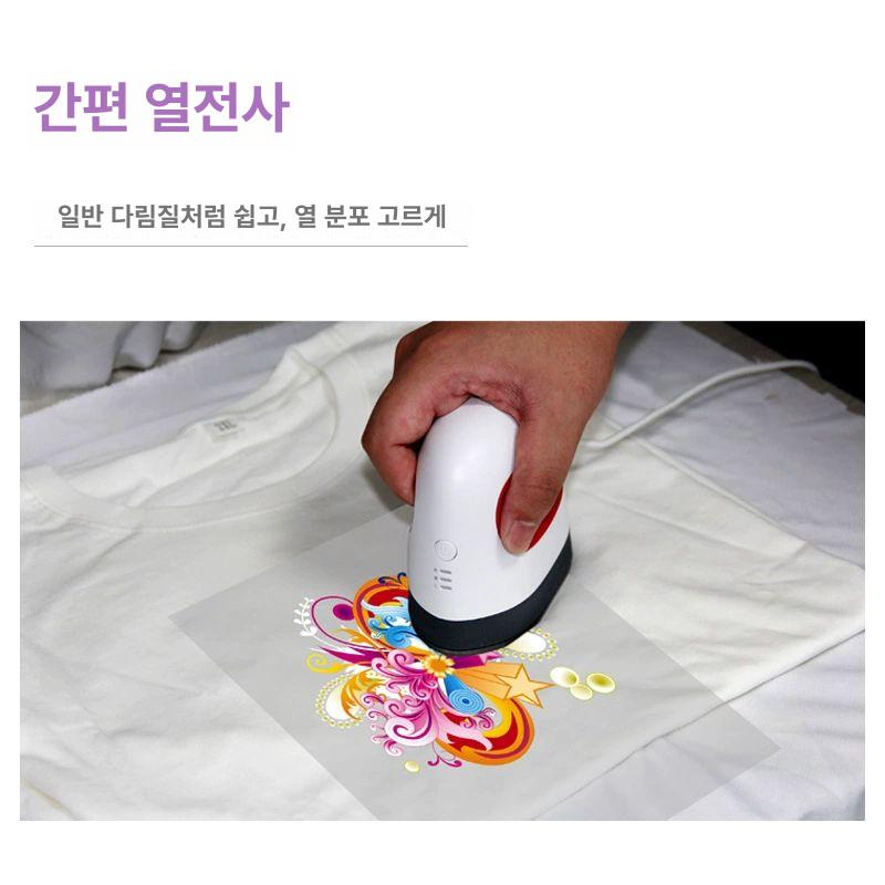 휴대용 열프레스기 전사 다리미 미니 의류 핸디 스팀 프레싱 레드 컴팩트 - 상세 이미지 3