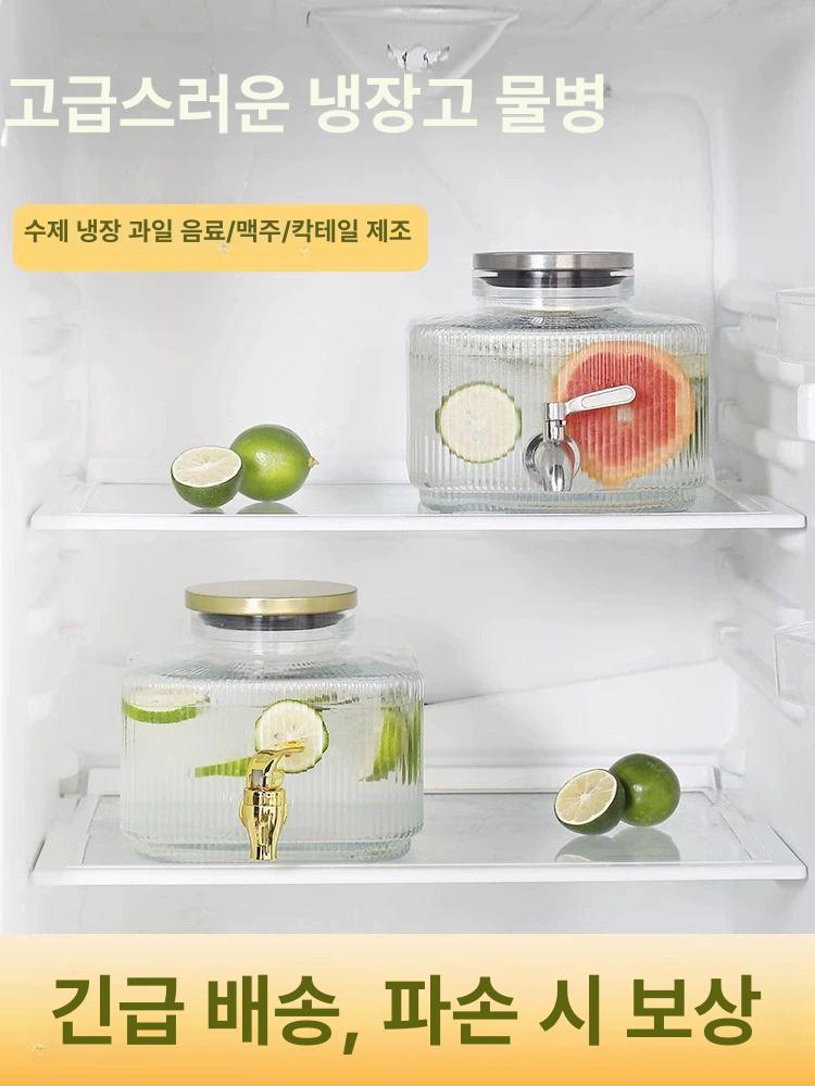 카페 디스펜서 워터 음료수 저그 소형 업소용 주스 과일청 내열 유리병 - 상세 이미지 2