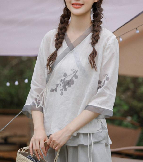 생활한복 상의 저고리 린넨 여름 단체복 법복 조끼 블라우스 생활 개량 한복 - 상품 이미지
