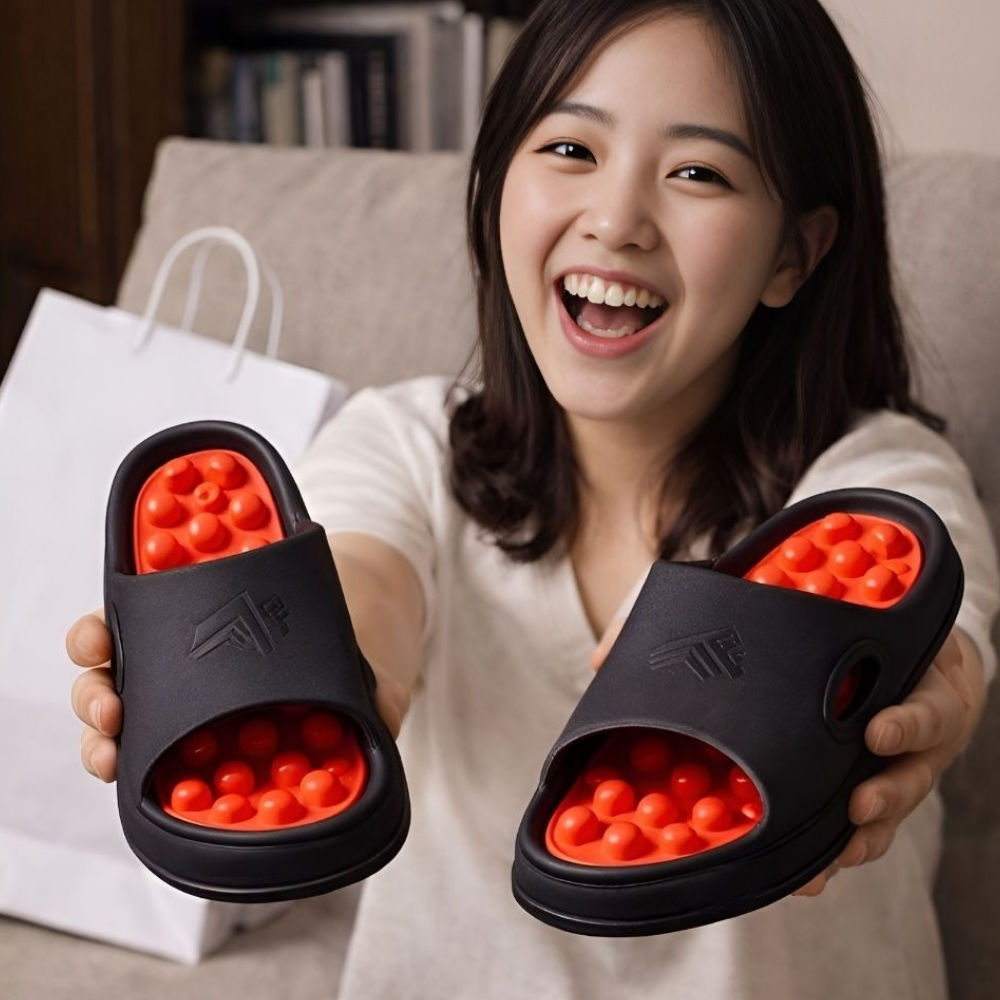 하루 1000번 발마사지 발지압 쿠션 돌기 지압슬리퍼 - 상품 이미지
