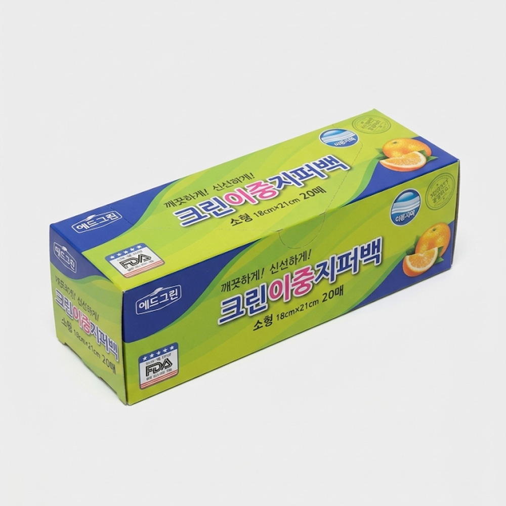 투명비닐 크린 이중지퍼백 소 - 메인 이미지