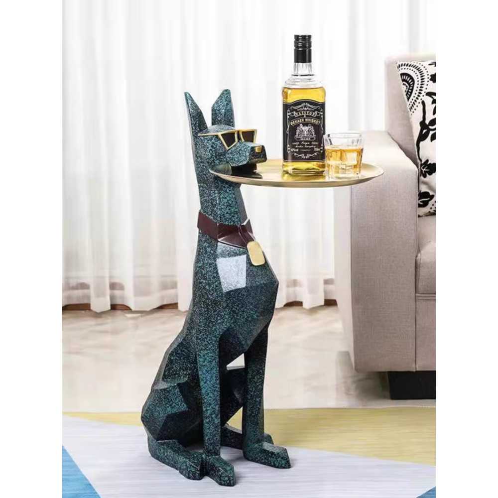 도베르만 조각상 트레이 거실용 인테리어용 장식품 - 상세 이미지 3