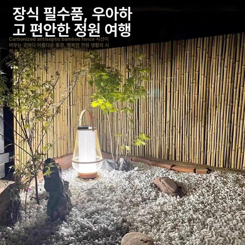 정원 울타리 대나무 펜스 탄화 대형 인테리어 벽면 장식 테라스 가림막 조경 휀스 - 상세 이미지 5