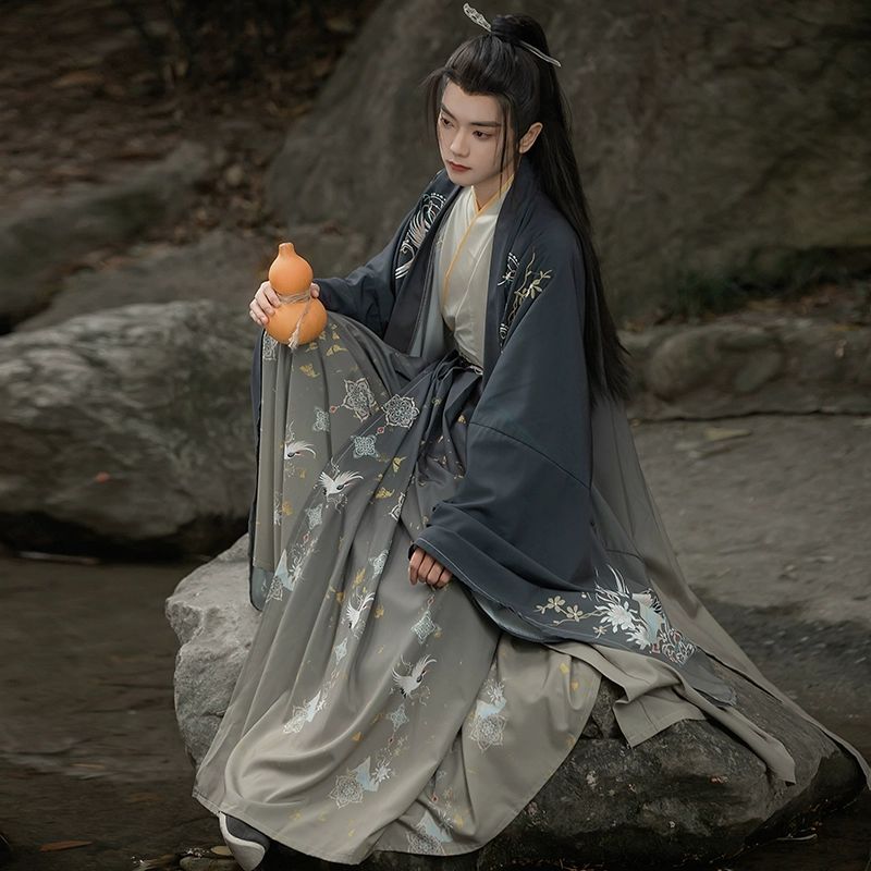 남성 검객 도포 무사 호위 연극 의상 생활한복 한복 무대 코스프레 개량한복 두루마기 - 상세 이미지 4