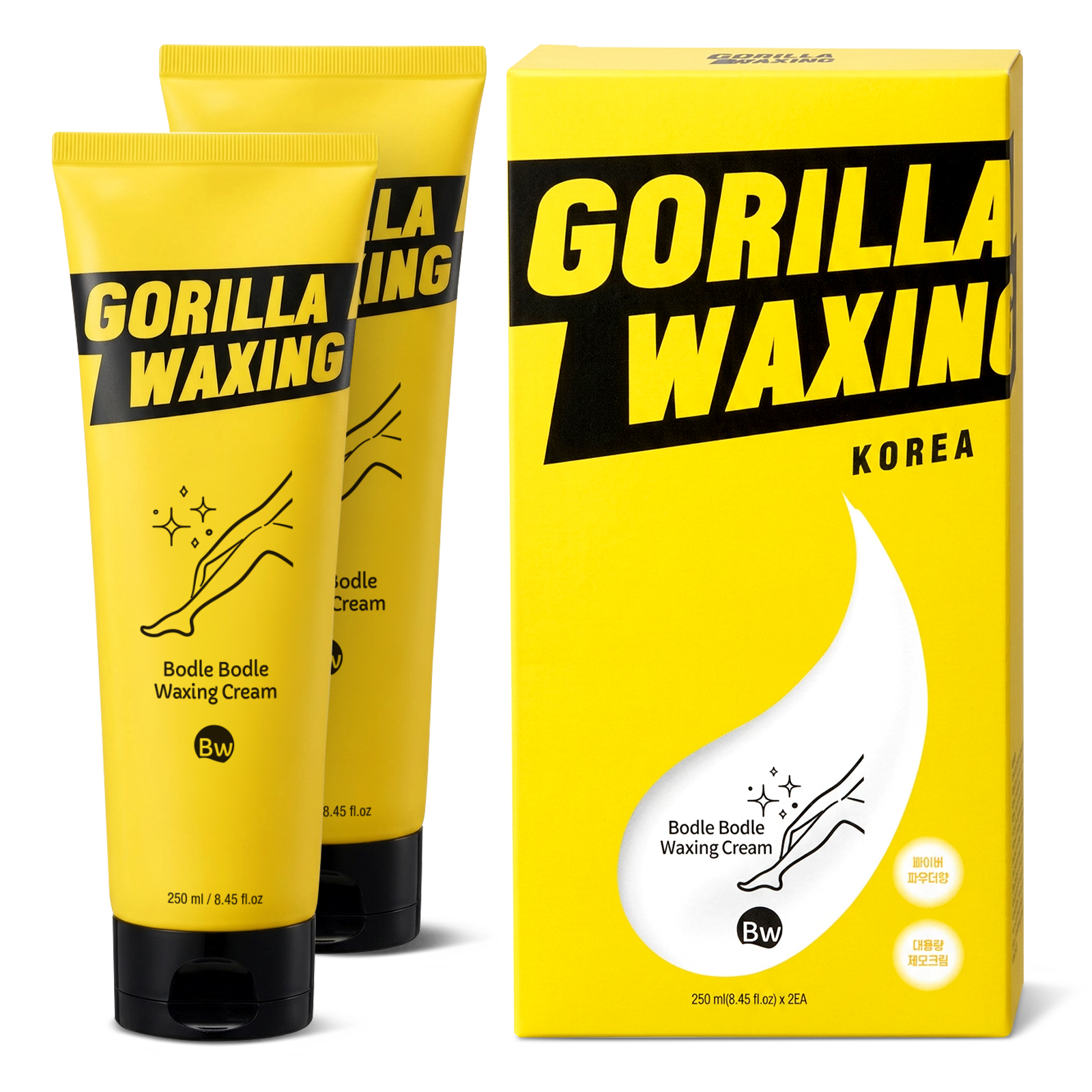 고릴라왁싱 보들보들 대용량 제모크림 250ml 2개 베이비파우더향 셀프왁싱 올영 겨드랑이 제품 이미지