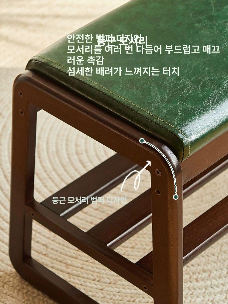 신발 벤치 현관 수납 원목 의자형 북유럽 정리대 슈벤치 입구 편안한 좌식 - 상세 이미지 3
