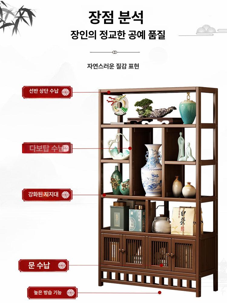원목 진열장 엔틱 수석 거실장식 선반 도자기 인테리어 수납장 - 상세 이미지 5