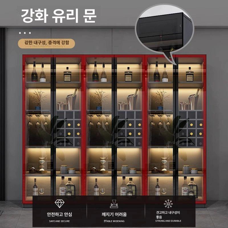 양주 진열장 위스키 led 유리 술장 와인 장식장 클럽 보관함 양주장 선반 - 상세 이미지 4