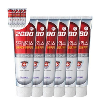 애경산업 구강용품 2080 K 진지발리스 오리지날 치약 120g 6개