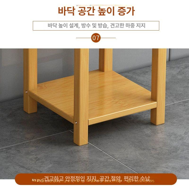 원목 협탁 키큰 침실 거실 70cm 높이 빈티지 스탠드 받침대 미디엄 사이드테이블 - 상세 이미지 5