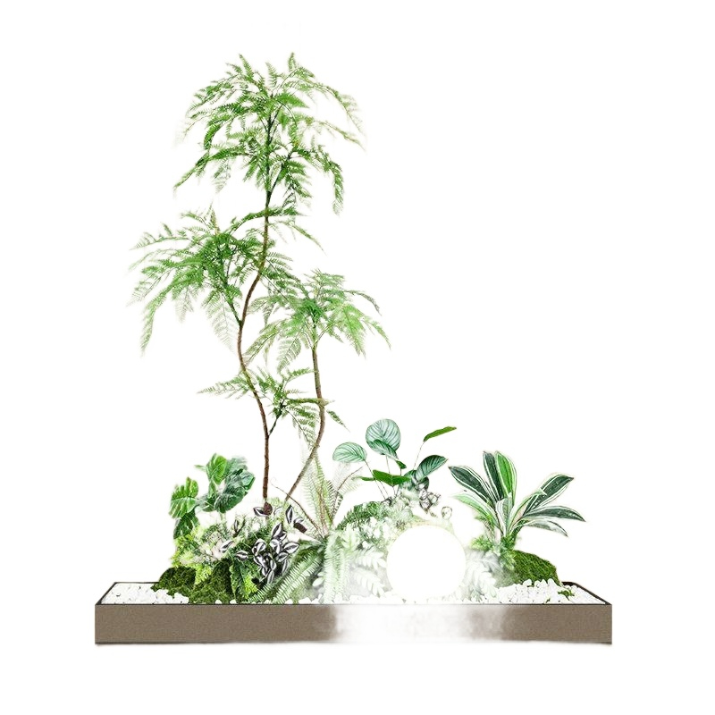 카페 화단세트 조형물 테라스 인조화 마당꾸미기 장식용 돌이끼 꽃바람개비 - 상품 이미지