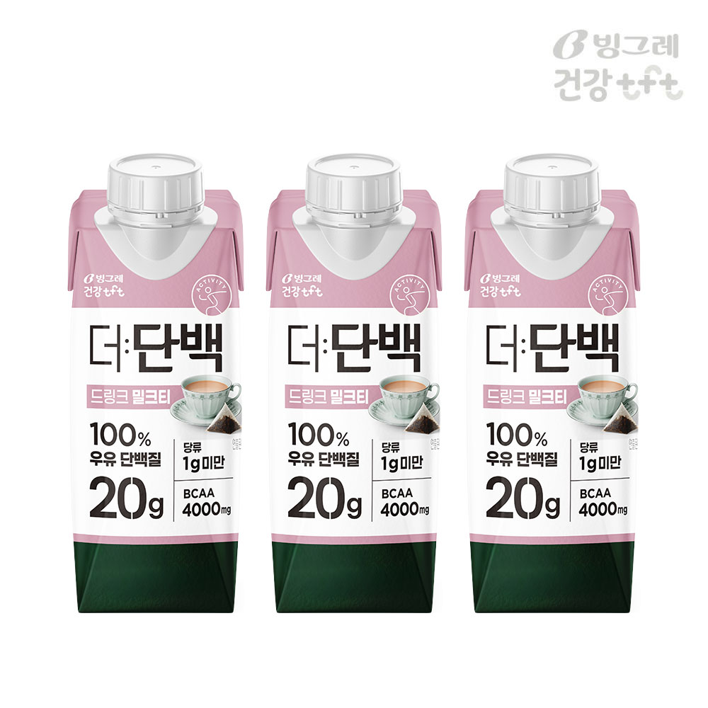 빙그레 더단백 드링크 단백질음료 밀크티, 250ml, 3개 이미지 1