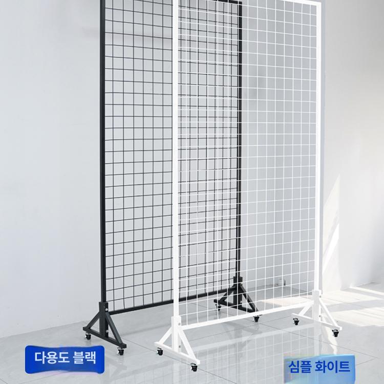 네트망 스탠드 접이식 파티션 휀스망 전시용 철제 랙 진열 디스플레이 선반 - 상세 이미지 3