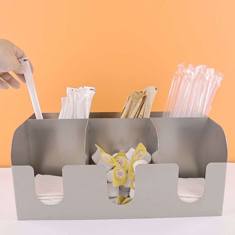 일회용컵 정리대 카페 빨대 케이스 휴게실 뚜껑 식당 디스펜서 원목 수납함 - 상세 이미지 3
