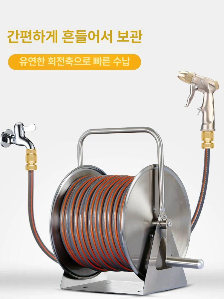 벽걸이 호스릴 자동 20m 수도관 농업용 관수 릴호스 벽부착 급수 원예 세차용 - 상세 이미지 4