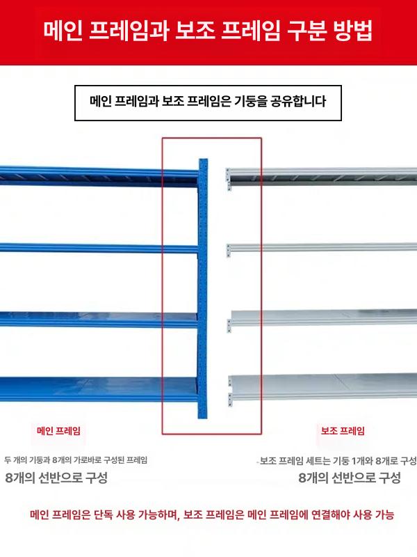 파렛트 중량랙 앵글 공장 렉 적재대 창고 파레트랙 물류 무볼트선반 보관 - 상세 이미지 4