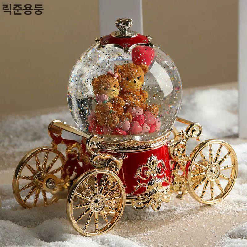 호박 스노우볼 워터볼 펌킨 글로브 유리구슬 눈내리는 감성 소품 선물용 - 상세 이미지 5