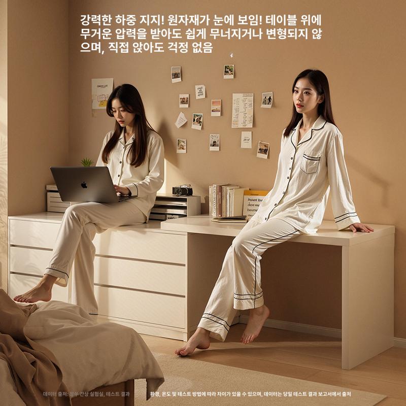코너 화장대 ㄱ자 서랍장 공간활용 수납 콘솔 캐비닛 학생방 책상 - 상세 이미지 4
