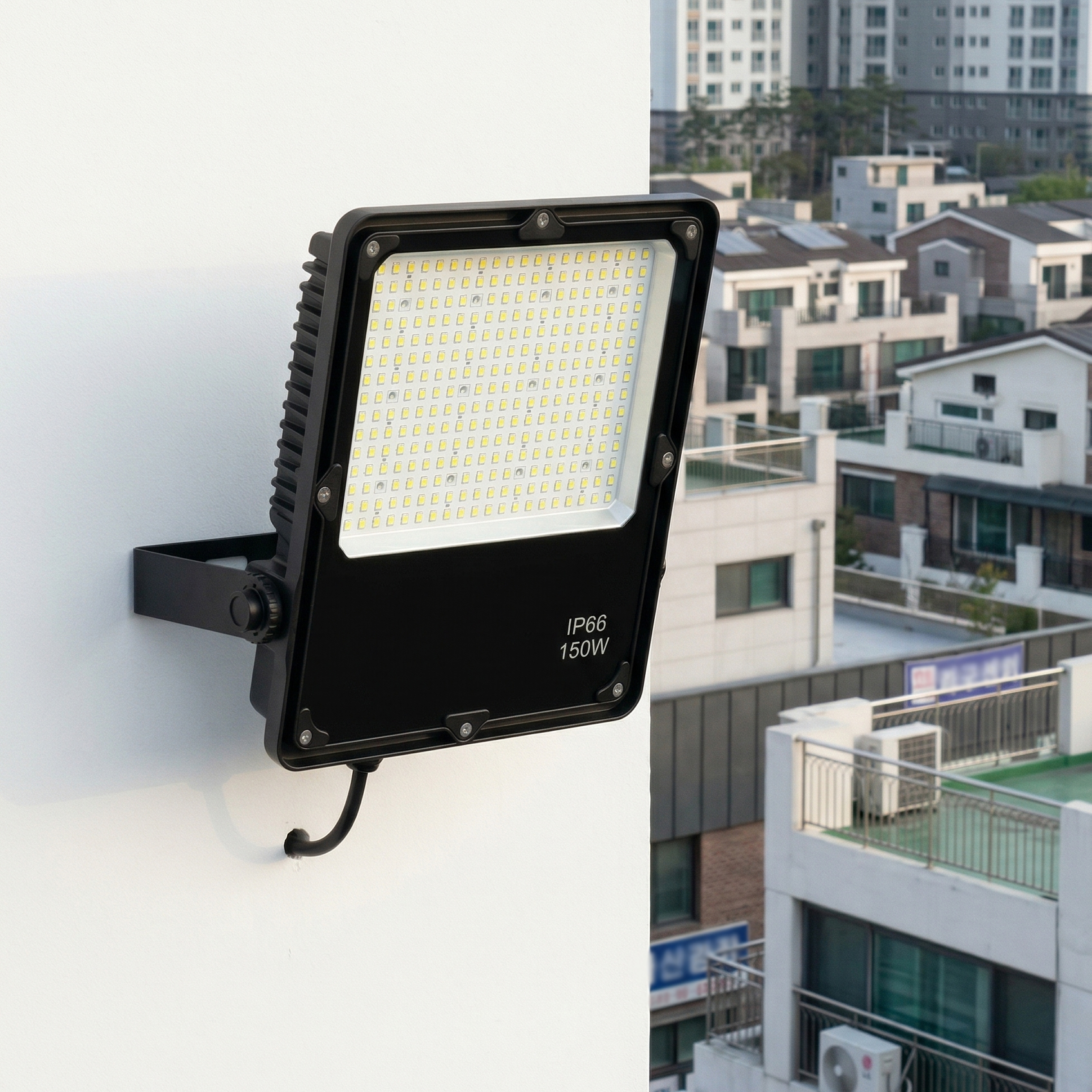 국산 고출력 투광등 DC 렌즈형 150W LED 사각 투광기 야간 작업용 주차장 선박 조명 - 상세 이미지 2