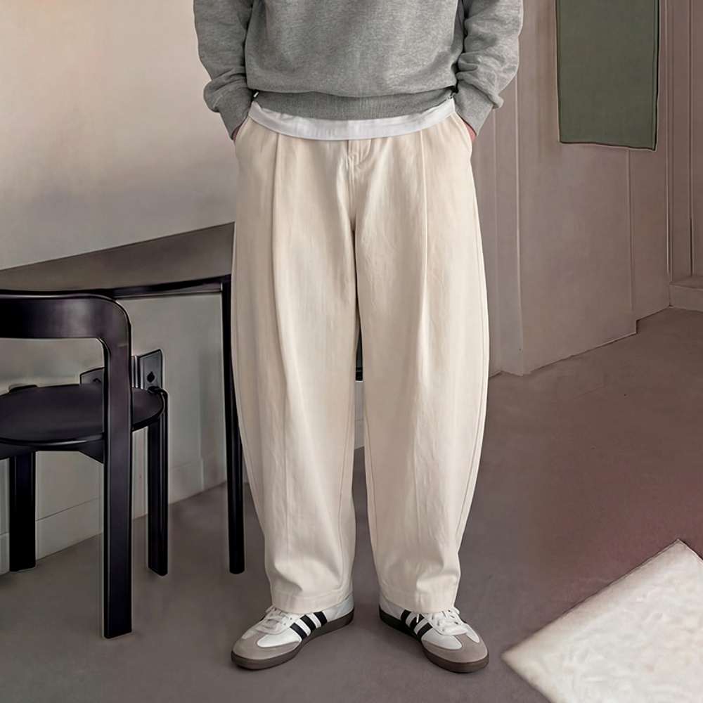 치노팬츠 벌룬바지 남자면바지 남자와이드팬츠 - 상세 이미지 2