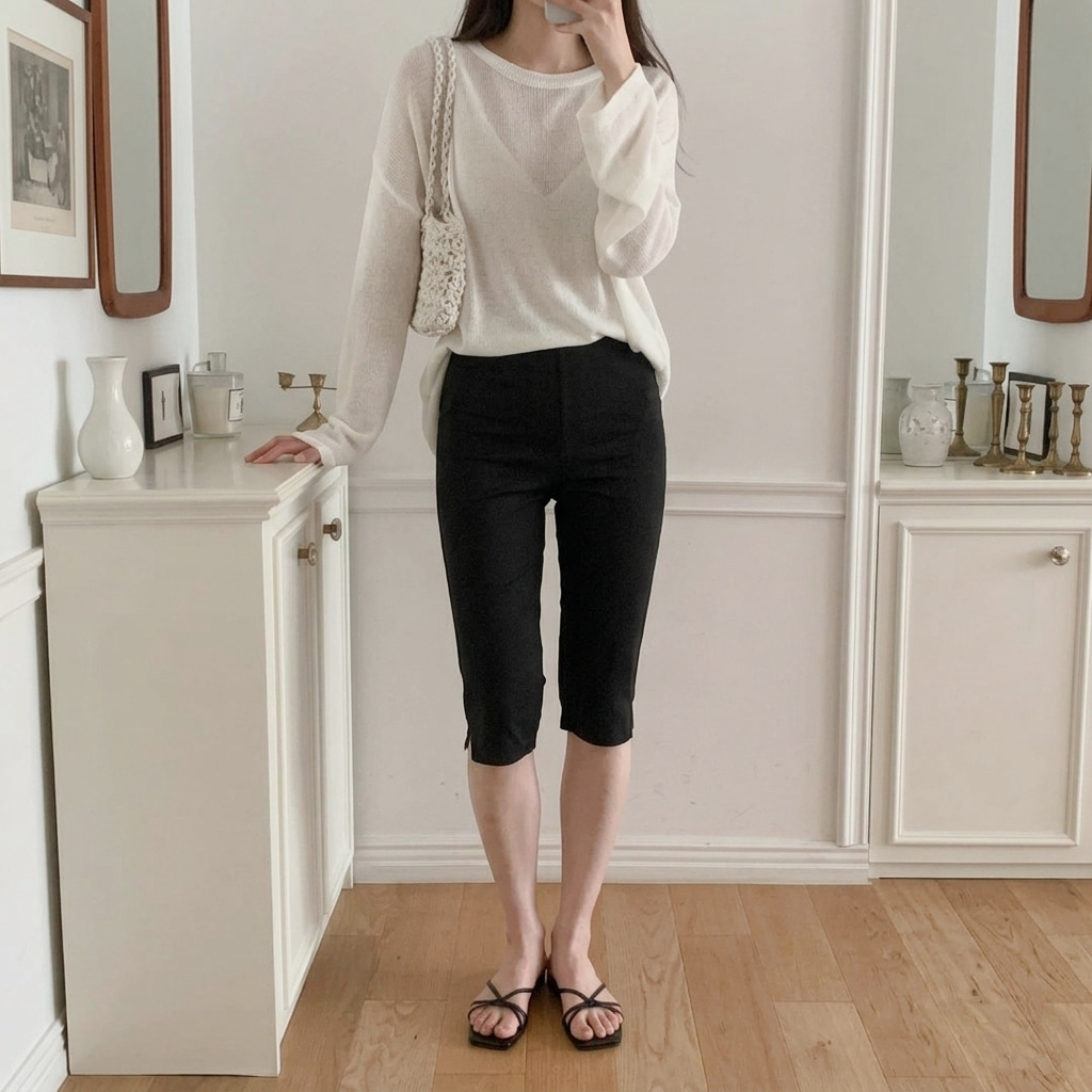 바이커쇼츠 카프리 레깅스 5부 쫄바지 6부 7부 봄 여름 레깅스 - 상세 이미지 2