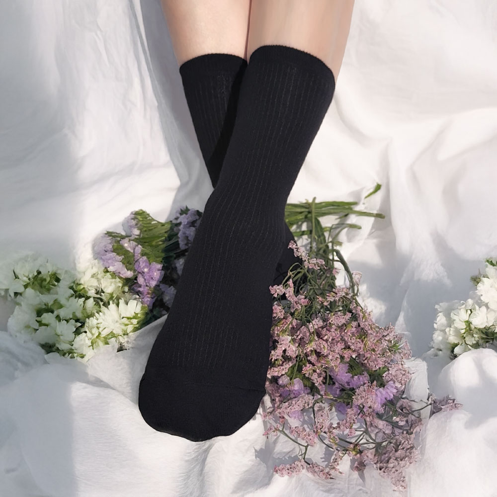 8켤레 여성 앞꿈치 두올 보강 골지 장목 양말 긴 롱삭스 흰 검정 학생 기본 양말 n배송 - 상세 이미지 4