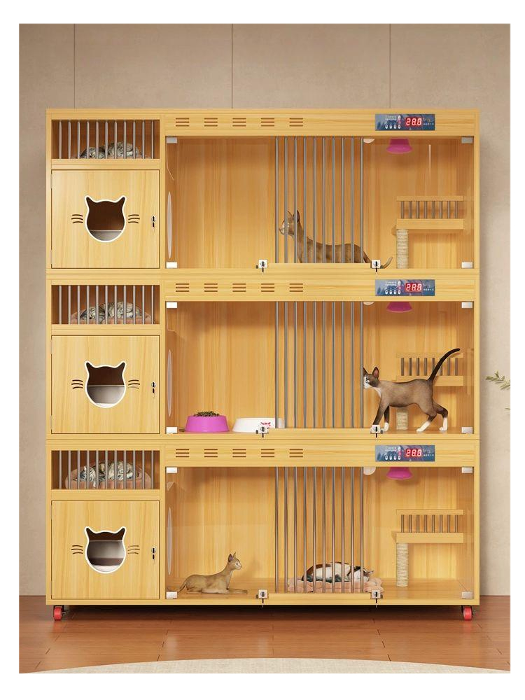 고양이 격리장 호텔 럭셔리 이동식 캣하우스 대형 분양용 철제 케이지 아파트 - 상품 이미지