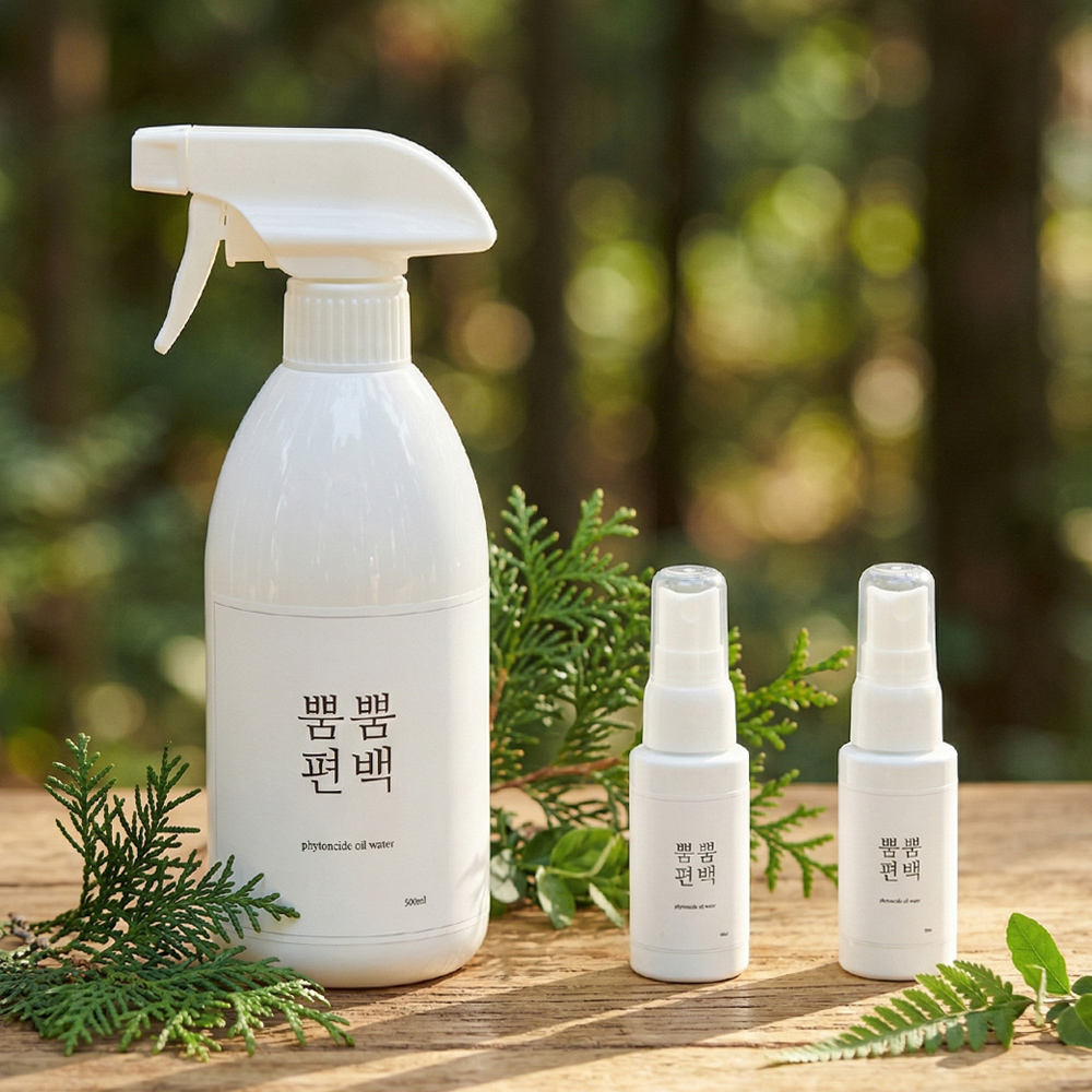 뿜뿜편백 3%편백오일함유 편백수 피톤치드 스프레이 500mL+30mL 2개 강아지탈취제 소변냄새제거 반려동물 냄새제거 소취 - 상품 이미지