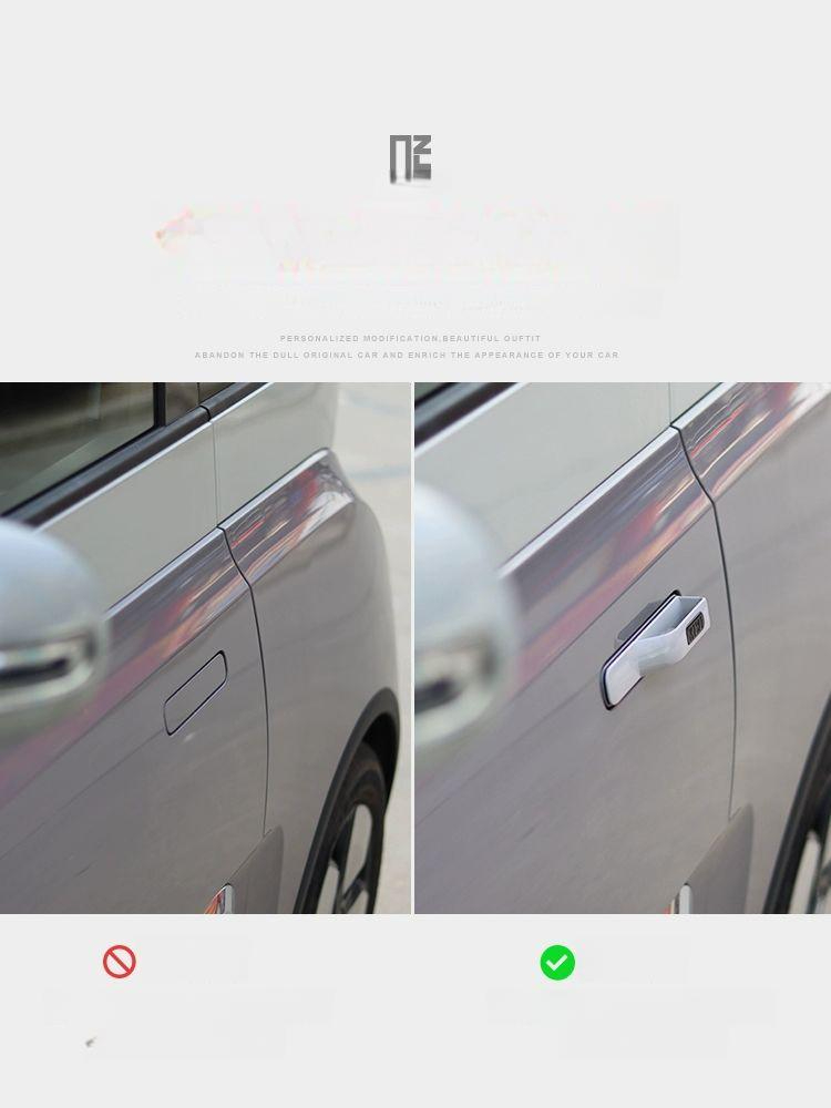 자동차 도어스티커 매립형 손잡이 보호필름 부착 외부 차량 핸들 프로텍터 투명 - 상품 이미지