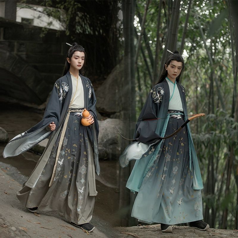 남성 검객 도포 무사 호위 연극 의상 생활한복 한복 무대 코스프레 개량한복 두루마기 - 상세 이미지 2