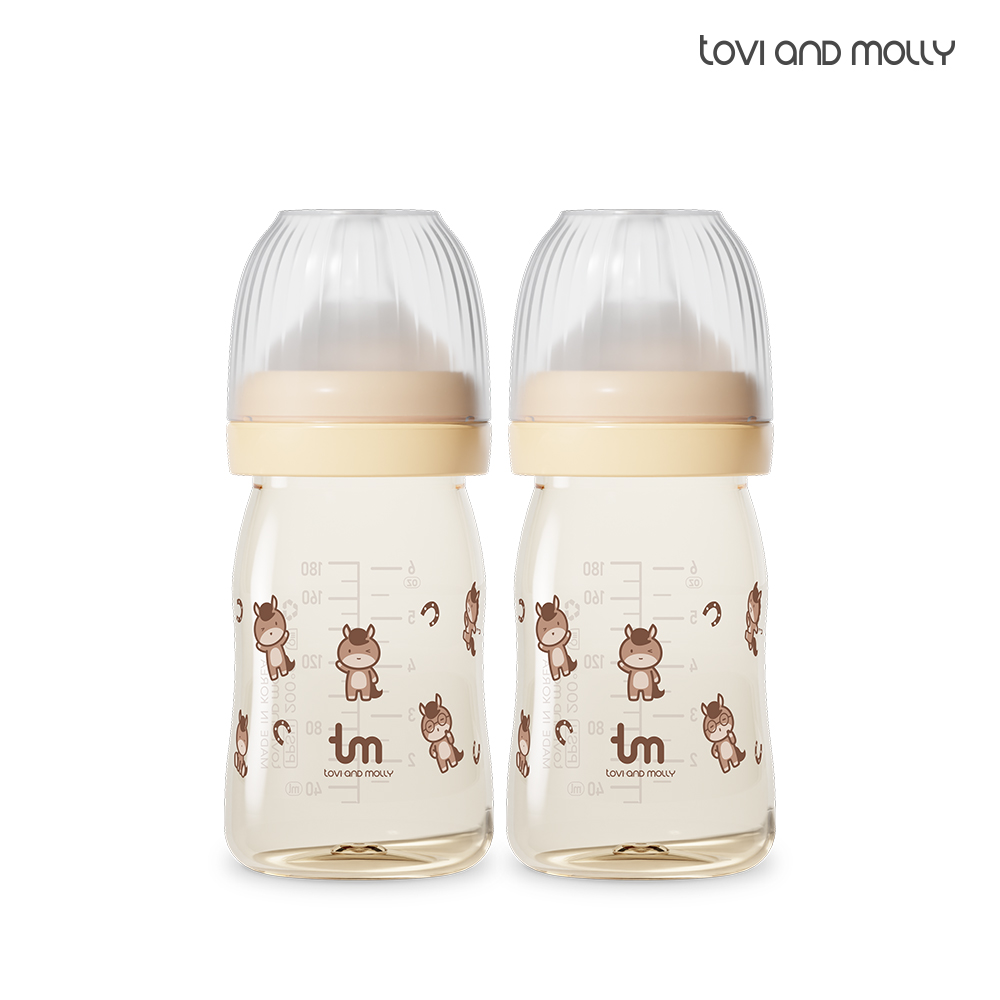 토비앤몰리 신생아 PPSU 아기 배앓이 방지 젖병 (젖꼭지 포함) 마리 180ml, 2개 - 상품 이미지