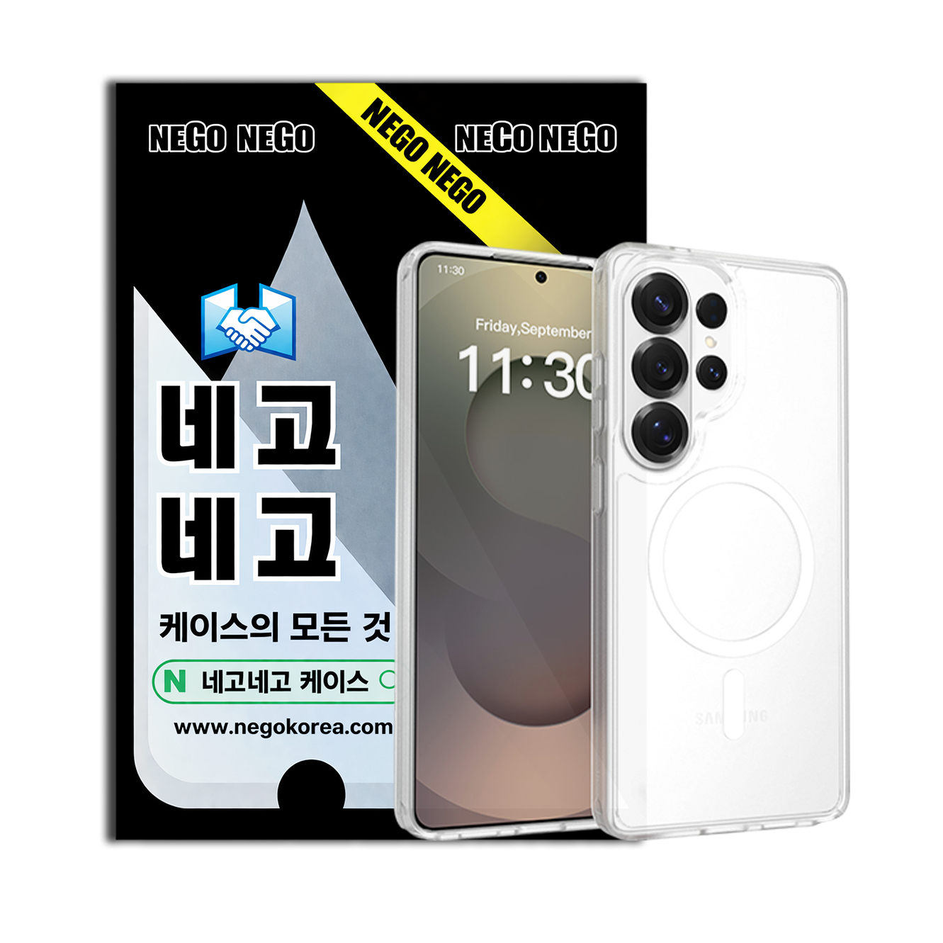 맥세이프 케이스 강력자력 변색방지 내장범퍼 투명, 갤럭시S26 울트라 - 상품 이미지