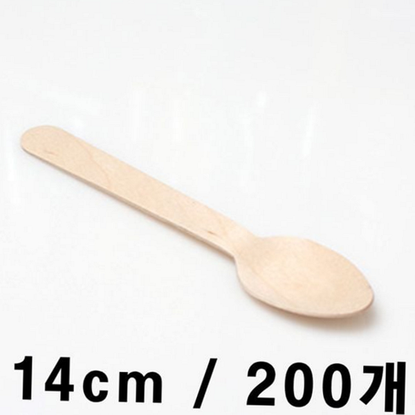 휴대용 수저 나무 스푼 업소용 카페용 나무 스푼 샐러드 잼용 - 상품 이미지
