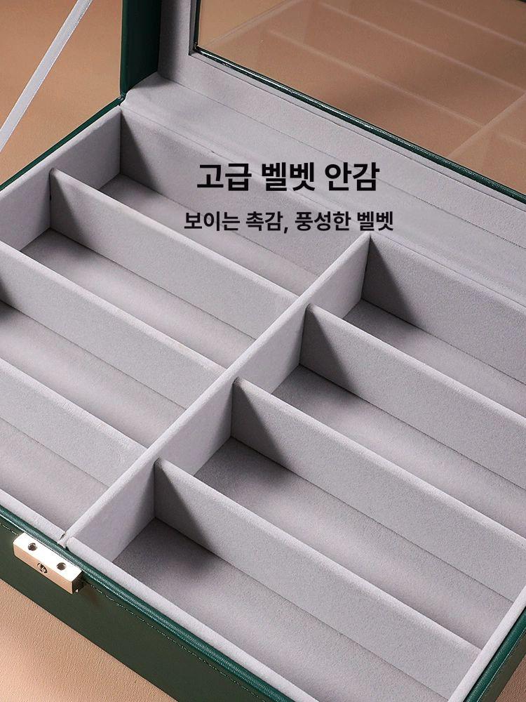 선글라스 보관함 가죽 정리함 안경 진열 홀더 케이스 수납 인테리어 소품 수납장 스탠드 - 상세 이미지 3