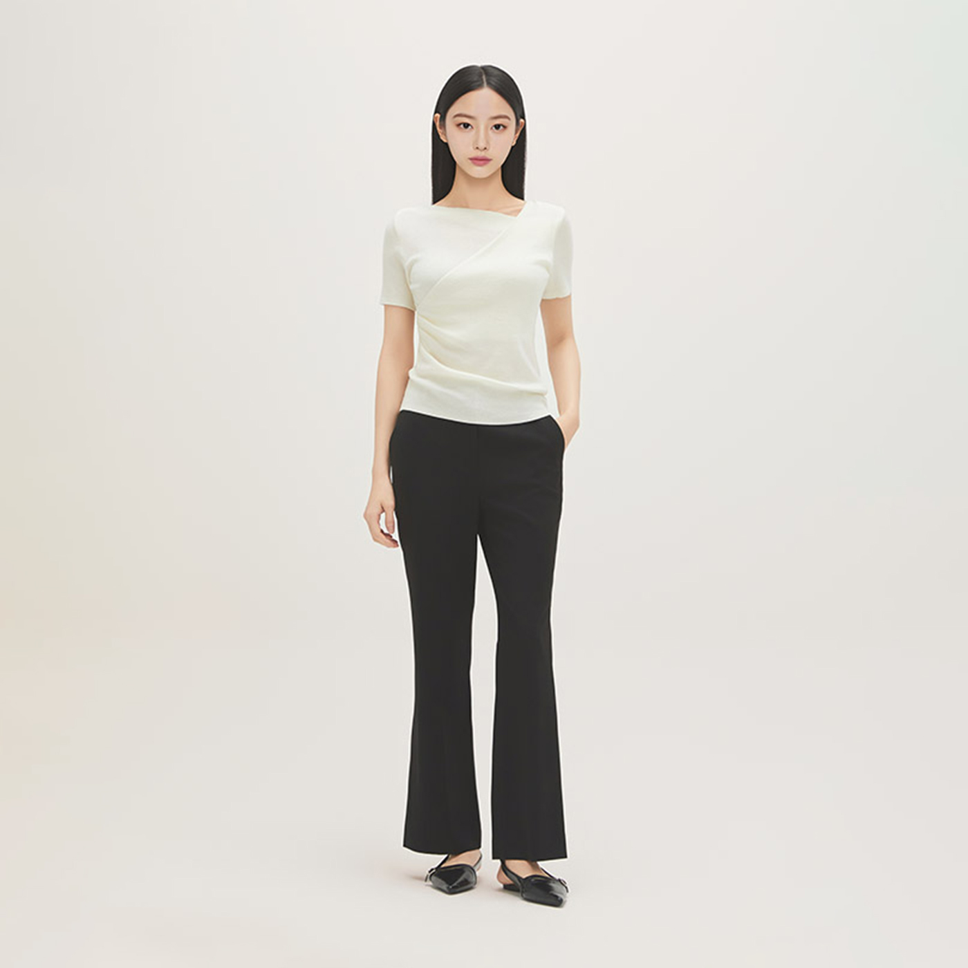 로엠 린넨라이크 부츠컷 슬랙스 (셋업) RMTWG24R12 이미지 2