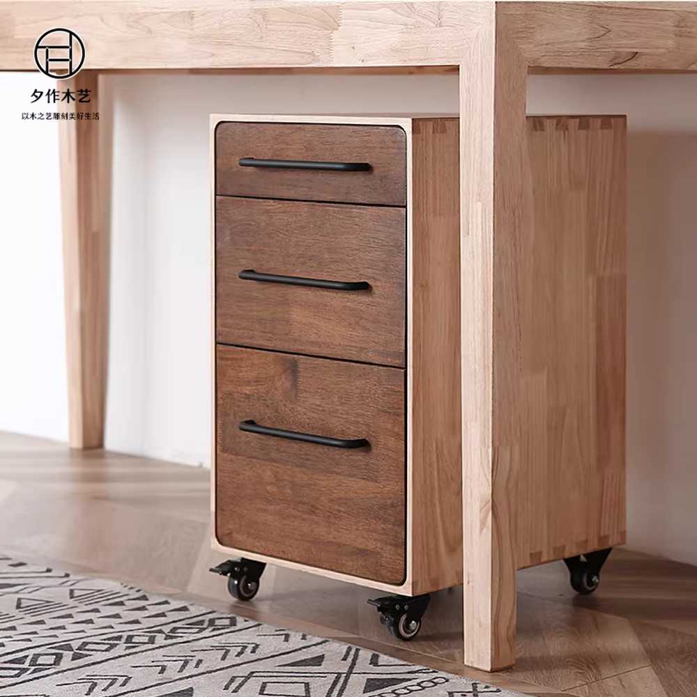 책상 서랍장 목재 이동식 서류 보관 수납 캐비닛 가구 29cm - 상세 이미지 2