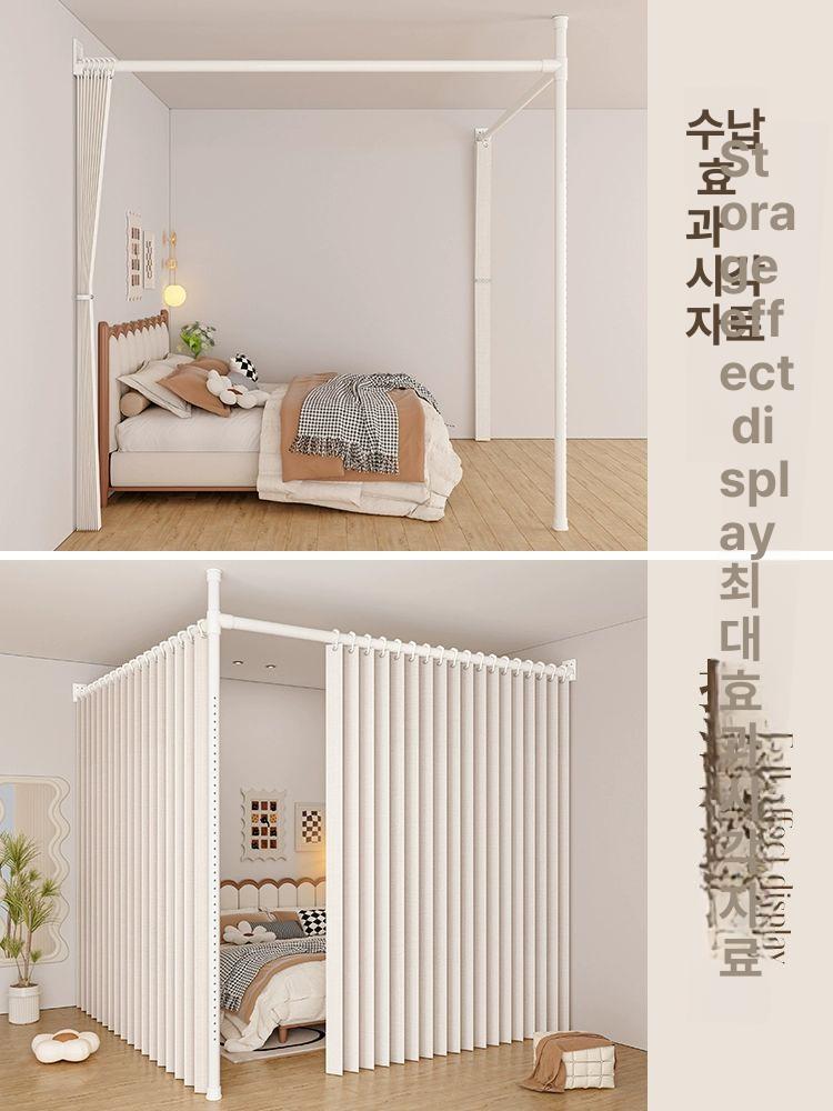 원룸 파티션 공간분리 칸막이 무타공 이동식 병풍 접이식 스크린 - 상세 이미지 3