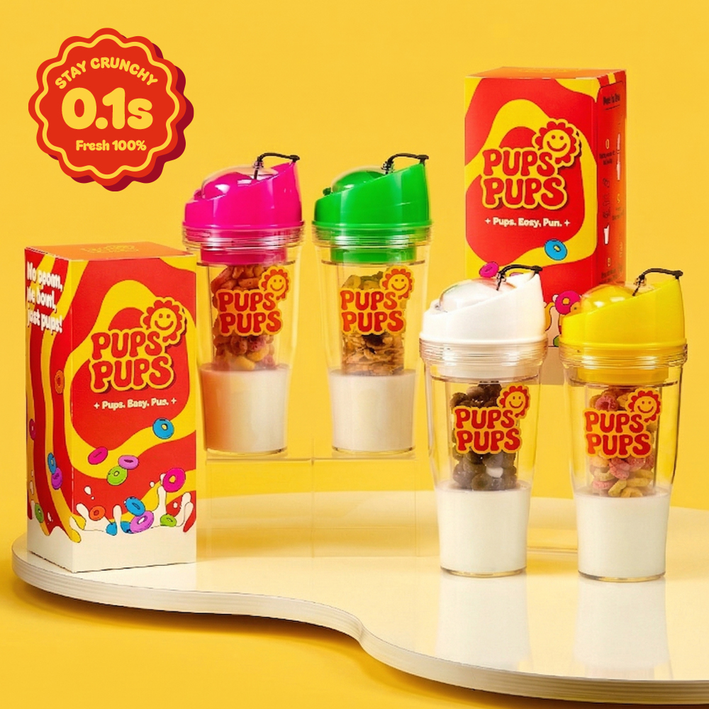 펍스펍스 크런치컵 시리얼 텀블러 트라이탄 휴대용 시리얼컵 600ml, 옐로우 - 상세 이미지 4