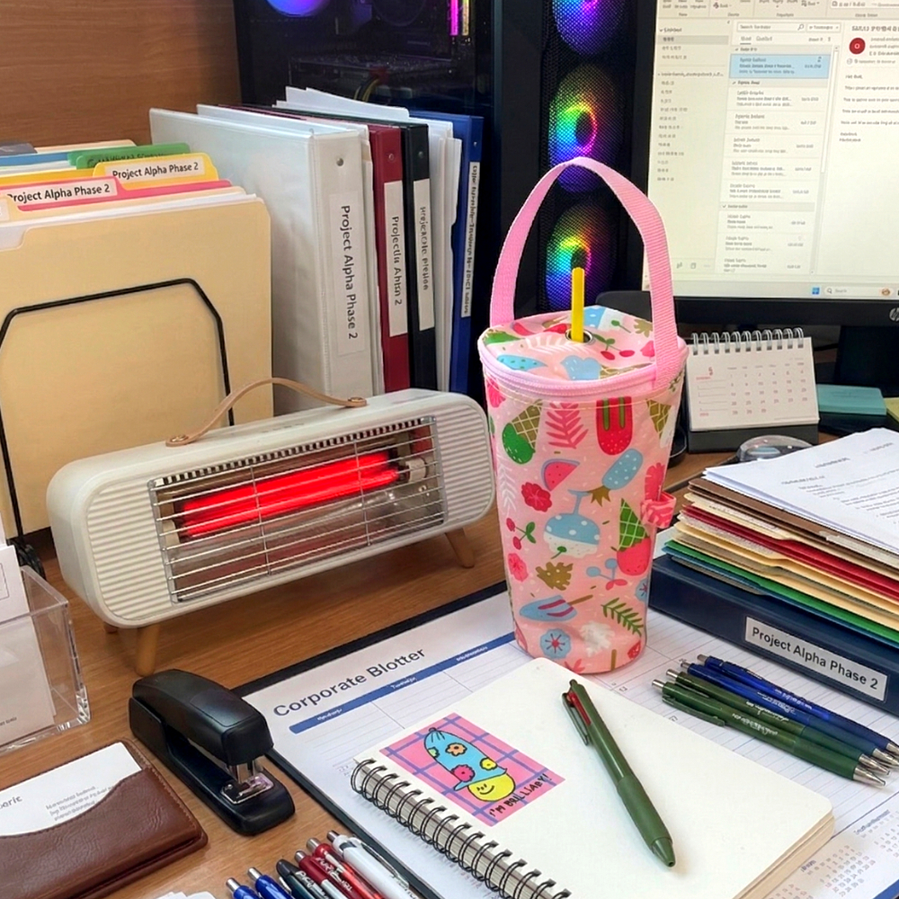 테이크아웃 커피 텀블러 보냉백 아이스크림 테이크아웃컵보냉백 파우치 커피보냉 텀블러보냉백 - 상품 이미지
