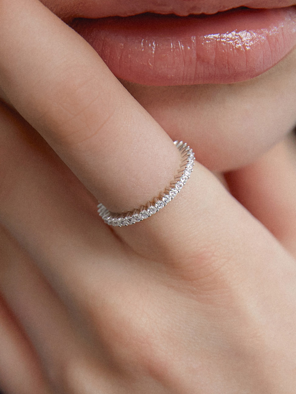 [네이버단독] [바이이에르] [925 silver] 퓨어라인 3프롱 테니스 반지 2.0mm (White) BH7R5B795W9 - 상세 이미지 2