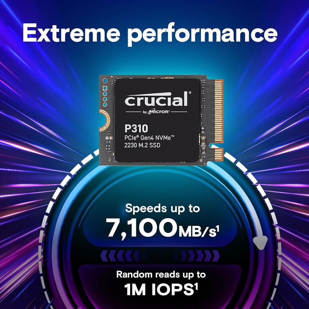 중요한 P310 1TB M.2 2230 SSD, PCIe Gen4 NVMe, 최대 7,100MB/s, 내장 솔리드 스테이트 드라이브, 스팀 덱, ASUS ROG Alli, MSI - 상세 이미지 2