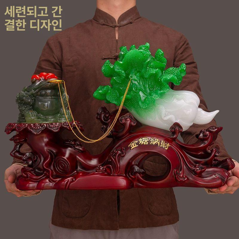 개업선물 장식품 황금 돈나무 두꺼비 삼족 재물운 사무실 거실 인테리어 소품 풍수 - 상세 이미지 3