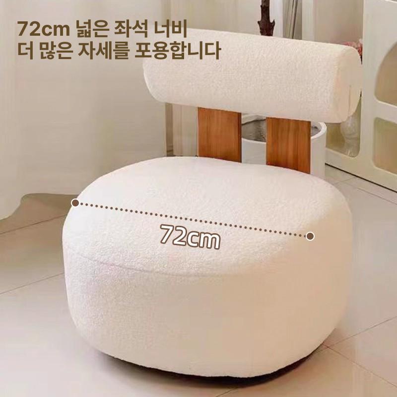 양털 라운지체어 1인 보컨셉 벨벳 블랙 우드 원목 파샤 카페 휴식의자 안락 - 상세 이미지 4