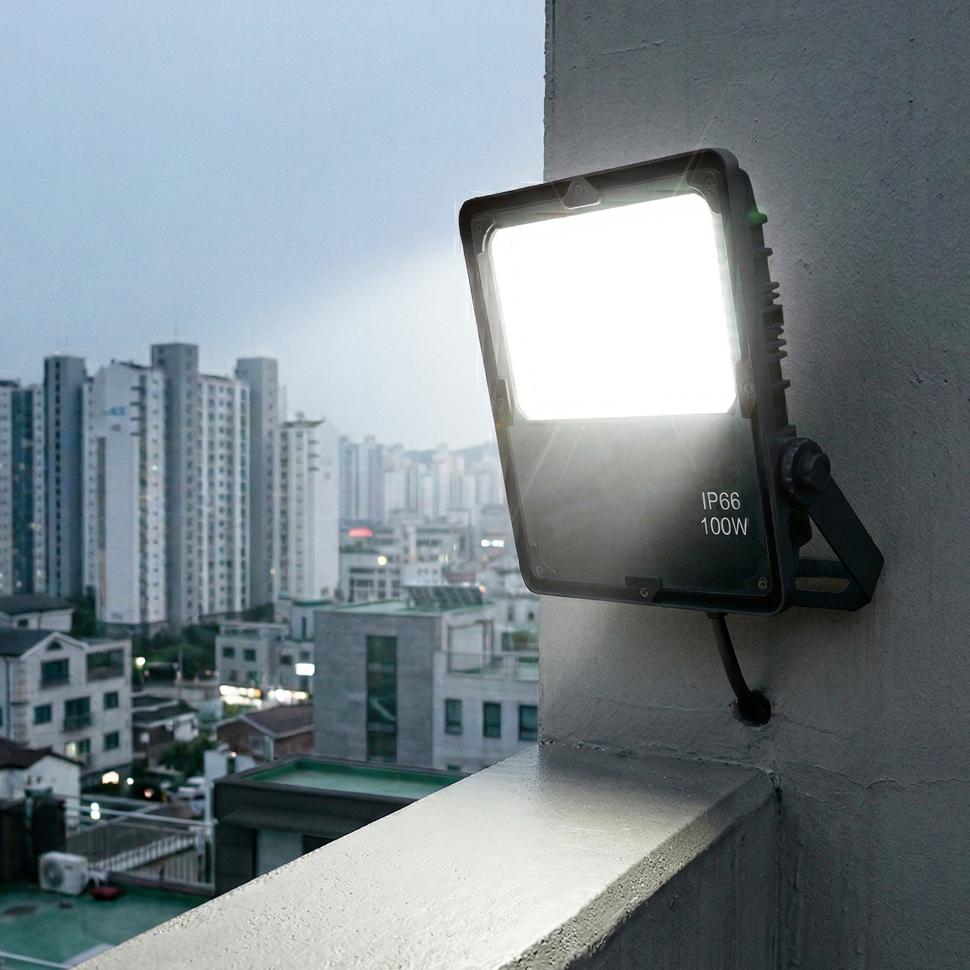 국산 고출력 투광등 DC 렌즈형 150W LED 사각 투광기 야간 작업용 주차장 선박 조명 - 상세 이미지 3