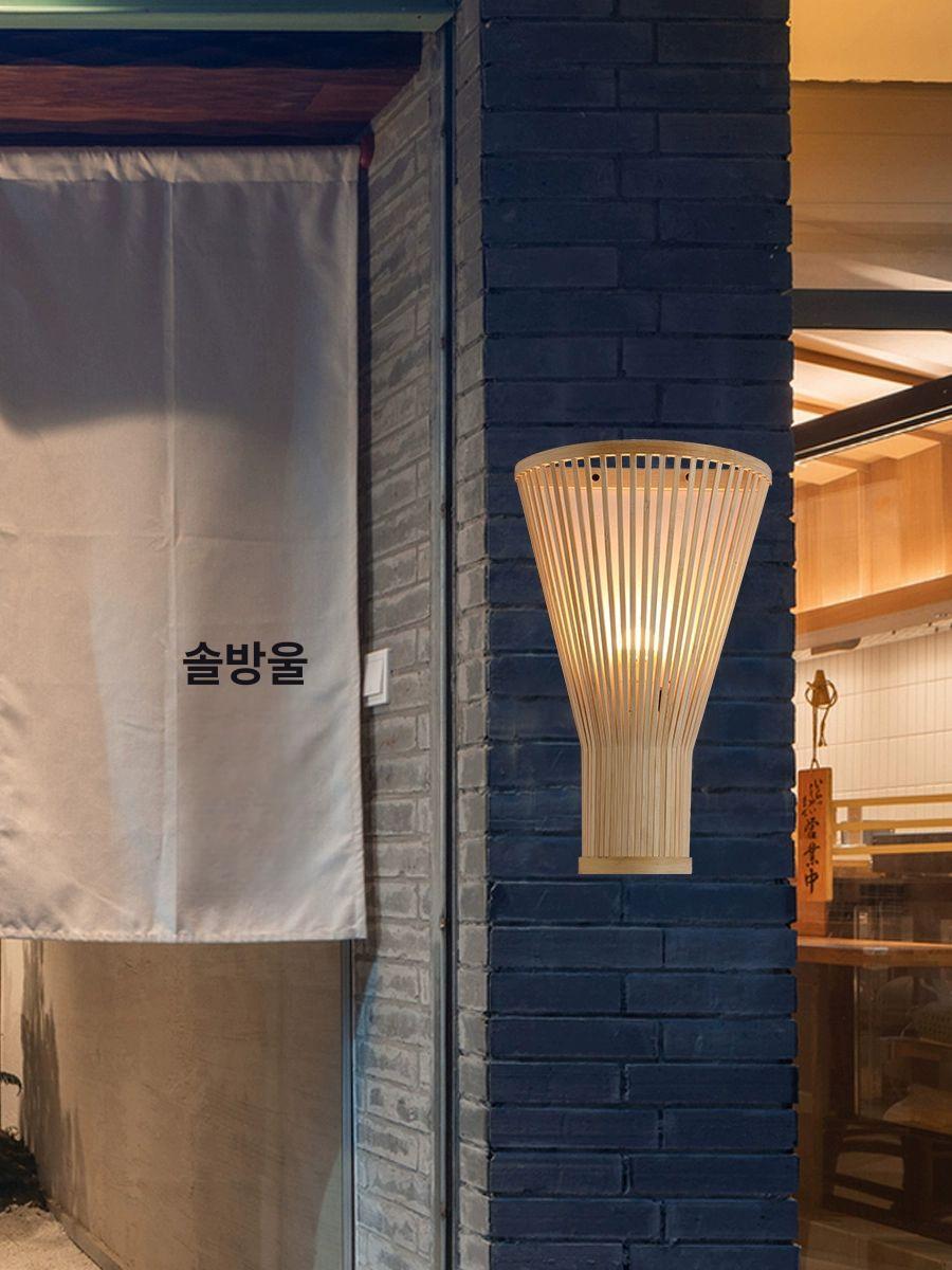 이자카야 벽등 무드등 P형 황토 우드 식당 가게 오마카세 한옥 등갓 한지 - 상세 이미지 5