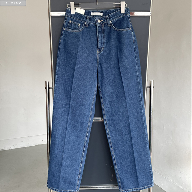 피코니 데님 레직기 세미와이드 팬츠 1col S,M,L 봄 여름 진청 일자 코튼 제이플로우 이미지 8