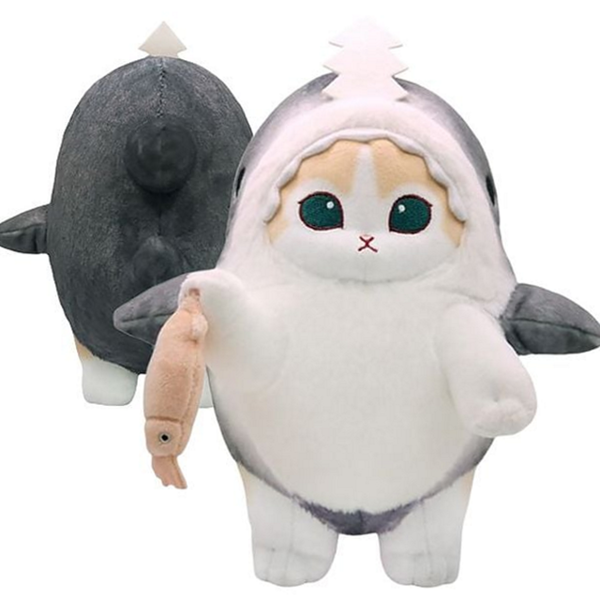 부드러운 봉제 인형 귀여운 상어 인형 애착인형 고양이 컬렉션 - 상품 이미지