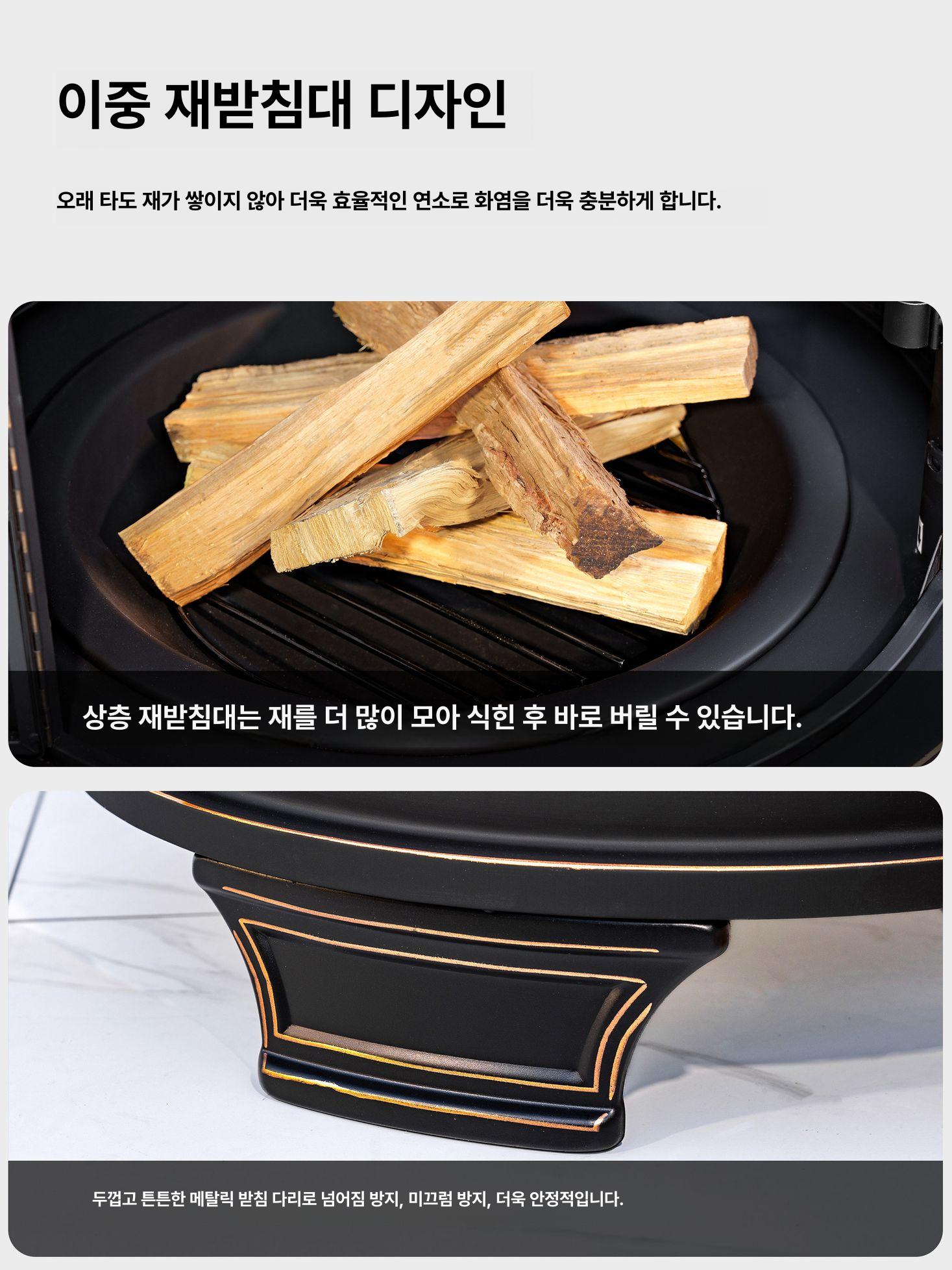 야외 정원 화로 난로 세트 바비큐 그릴 티포트 포함 기본형 - 상세 이미지 3